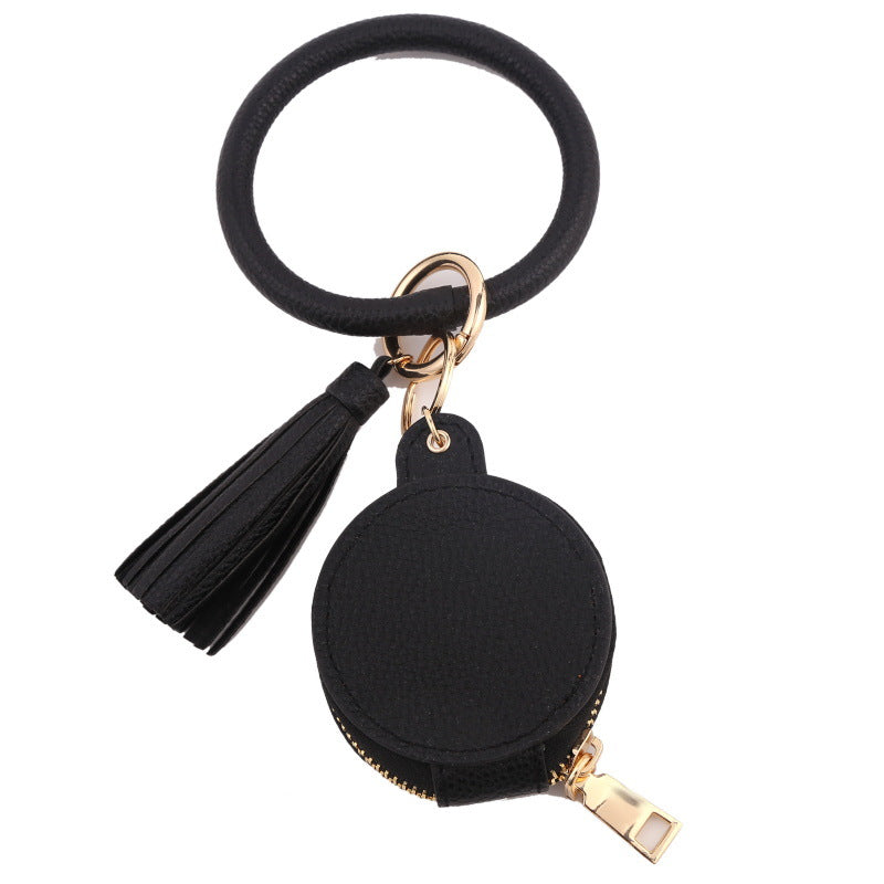 Wholesale Bluetooth Earphone Bags, Zero Wallet, Anti Loss PU Leather Wrist Keychain